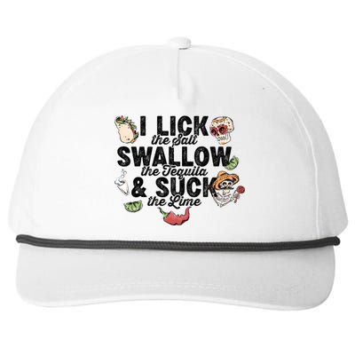 Lick Salt Swallow Tequila Suck Lime Cinco De Mayo Costume Meaningful Gift Snapback Five-Panel Rope Hat