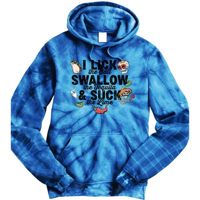 Lick Salt Swallow Tequila Suck Lime Cinco De Mayo Costume Meaningful Gift Tie Dye Hoodie