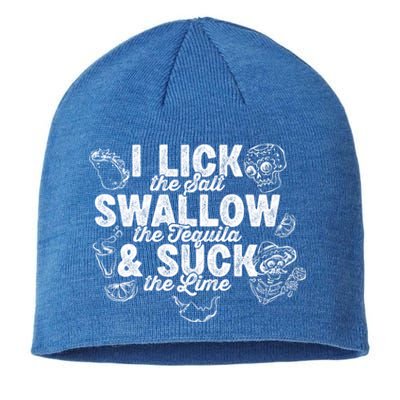 Lick Salt Swallow Tequila Suck Lime Cinco De Mayo Costume Cute Gift Sustainable Beanie