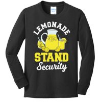 Lemonade Stand Security Lemon Juice Citrus Summer Drink Kids Long Sleeve Shirt