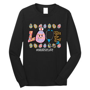 LOVE Stethoscope Scrub Nurse CNA Life Bunny Long Sleeve Shirt