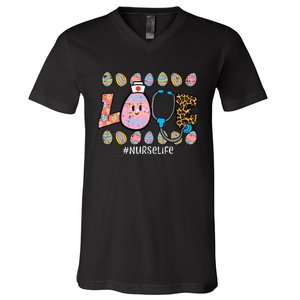 LOVE Stethoscope Scrub Nurse CNA Life Bunny V-Neck T-Shirt