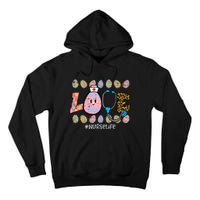 LOVE Stethoscope Scrub Nurse CNA Life Bunny Tall Hoodie