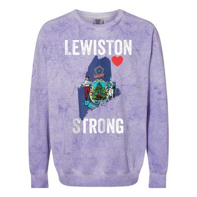 Lewiston Strong Support Victims And Families In Lewiston Maine Colorblast Crewneck Sweatshirt