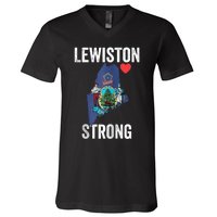 Lewiston Strong Support Victims And Families In Lewiston Maine V-Neck T-Shirt