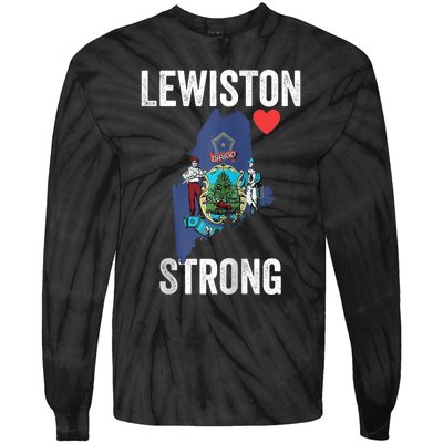 Lewiston Strong Support Victims And Families In Lewiston Maine Tie-Dye Long Sleeve Shirt