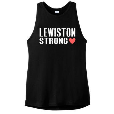 Lewiston Strong Support Maine Ladies PosiCharge Tri-Blend Wicking Tank