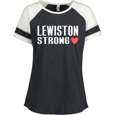 Lewiston Strong Support Maine Enza Ladies Jersey Colorblock Tee