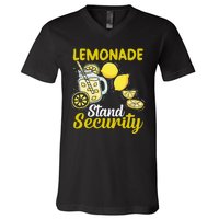 Lemonade Stand Security Fun Lemon Juice And Fruit Business V-Neck T-Shirt