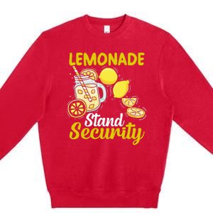 Lemonade Stand Security Fun Lemon Juice And Fruit Business Premium Crewneck Sweatshirt