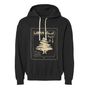 Lebanese Stamp Support Lebanon Beirut Map Palestine Garment-Dyed Fleece Hoodie