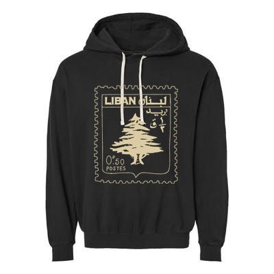 Lebanese Stamp Support Lebanon Beirut Map Palestine Garment-Dyed Fleece Hoodie