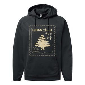 Lebanese Stamp Support Lebanon Beirut Map Palestine Performance Fleece Hoodie