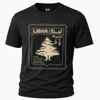 Lebanese Stamp Support Lebanon Beirut Map Palestine Cooling Performance Crew T-Shirt