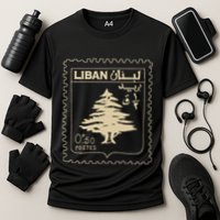 Lebanese Stamp Support Lebanon Beirut Map Palestine Cooling Performance Crew T-Shirt