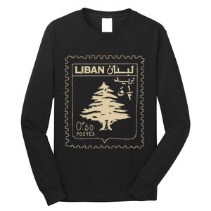 Lebanese Stamp Support Lebanon Beirut Map Palestine Long Sleeve Shirt