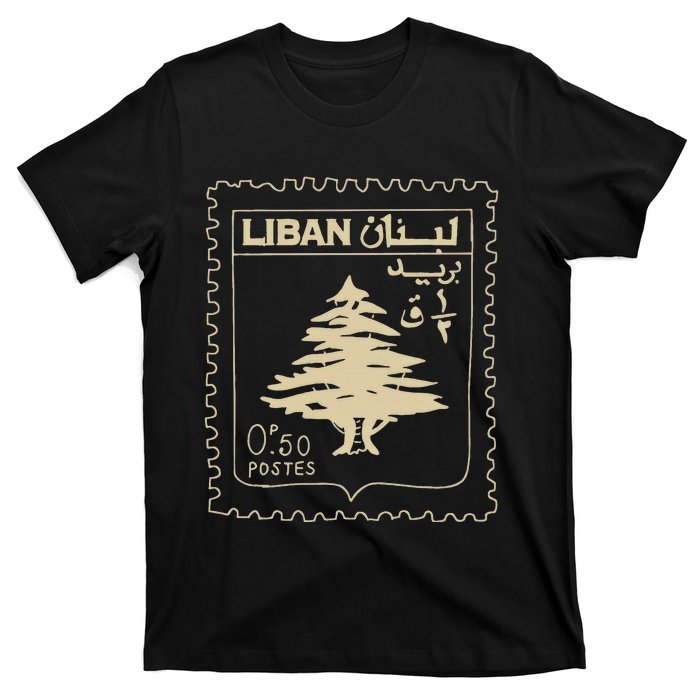 Lebanese Stamp Support Lebanon Beirut Map Palestine T-Shirt