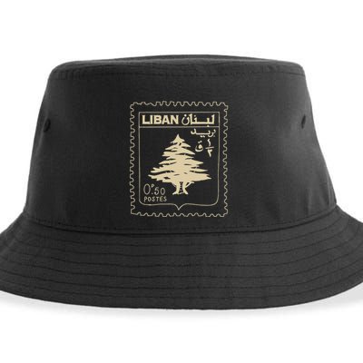 Lebanese Stamp Support Lebanon Beirut Map Palestine Sustainable Bucket Hat