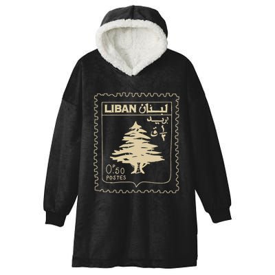 Lebanese Stamp Support Lebanon Beirut Map Palestine Hooded Wearable Blanket