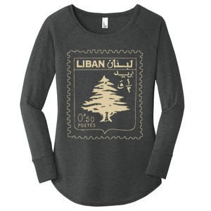 Lebanese Stamp Support Lebanon Beirut Map Palestine Women's Perfect Tri Tunic Long Sleeve Shirt