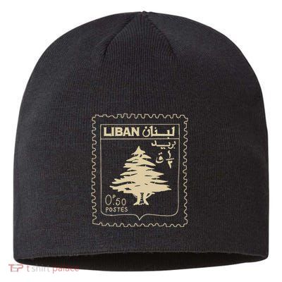 Lebanese Stamp Support Lebanon Beirut Map Palestine Sustainable Beanie