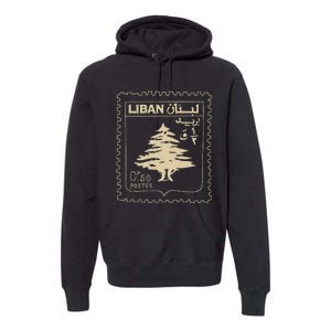 Lebanese Stamp Support Lebanon Beirut Map Palestine Premium Hoodie