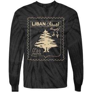 Lebanese Stamp Support Lebanon Beirut Map Palestine Tie-Dye Long Sleeve Shirt