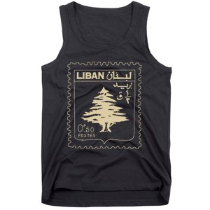 Lebanese Stamp Support Lebanon Beirut Map Palestine Tank Top