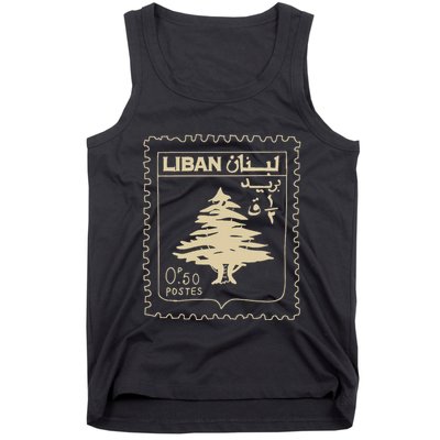 Lebanese Stamp Support Lebanon Beirut Map Palestine Tank Top