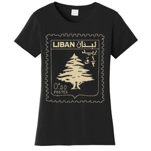 Lebanese Stamp Support Lebanon Beirut Map Palestine Women's T-Shirt