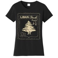 Lebanese Stamp Support Lebanon Beirut Map Palestine Women's T-Shirt