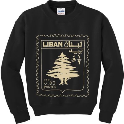 Lebanese Stamp Support Lebanon Beirut Map Palestine Kids Sweatshirt