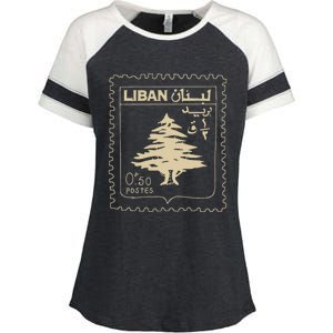 Lebanese Stamp Support Lebanon Beirut Map Palestine Enza Ladies Jersey Colorblock Tee