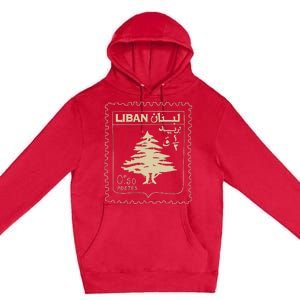 Lebanese Stamp Support Lebanon Beirut Map Palestine Premium Pullover Hoodie