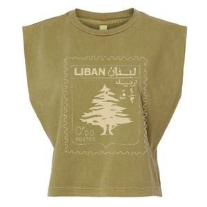 Lebanese Stamp Support Lebanon Beirut Map Palestine Garment-Dyed Women's Muscle Tee