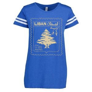 Lebanese Stamp Support Lebanon Beirut Map Palestine Enza Ladies Jersey Football T-Shirt