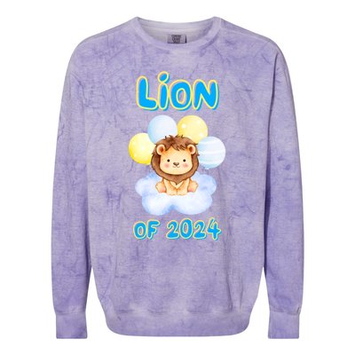 Lion Senior Student Class Of 2024 Happy Last Day Of School Gift Colorblast Crewneck Sweatshirt