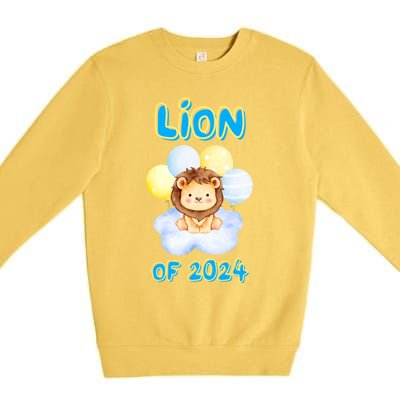 Lion Senior Student Class Of 2024 Happy Last Day Of School Gift Premium Crewneck Sweatshirt