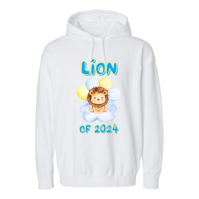 Lion Senior Student Class Of 2024 Happy Last Day Of School Gift Garment-Dyed Fleece Hoodie