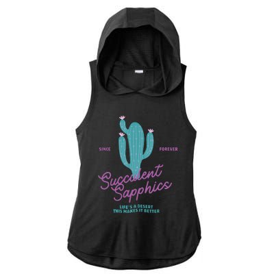 Lesbian Succulent Sapphics Plant Lesbian Ladies PosiCharge Tri-Blend Wicking Draft Hoodie Tank