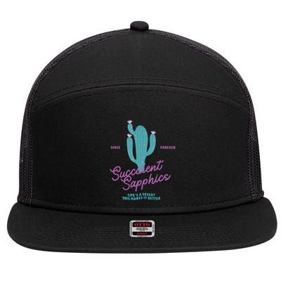 Lesbian Succulent Sapphics Plant Lesbian 7 Panel Mesh Trucker Snapback Hat
