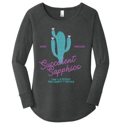 Lesbian Succulent Sapphics Plant Lesbian Women's Perfect Tri Tunic Long Sleeve Shirt