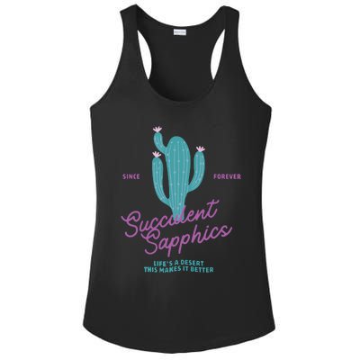 Lesbian Succulent Sapphics Plant Lesbian Ladies PosiCharge Competitor Racerback Tank