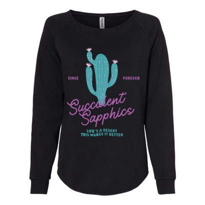 Lesbian Succulent Sapphics Plant Lesbian Womens California Wash Sweatshirt