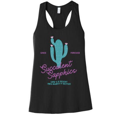 Lesbian Succulent Sapphics Plant Lesbian Women's Racerback Tank