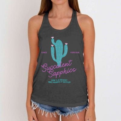 Lesbian Succulent Sapphics Plant Lesbian Women's Knotted Racerback Tank