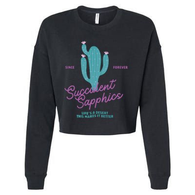 Lesbian Succulent Sapphics Plant Lesbian Cropped Pullover Crew