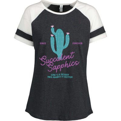 Lesbian Succulent Sapphics Plant Lesbian Enza Ladies Jersey Colorblock Tee