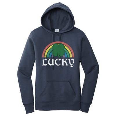 Lucky Shamrock St Patrick's Day Saint Paddy's Rainbow Irish Meaningful Gift Women's Pullover Hoodie