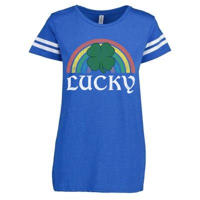 Lucky Shamrock St Patrick's Day Saint Paddy's Rainbow Irish Meaningful Gift Enza Ladies Jersey Football T-Shirt